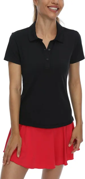 CQC Women's Golf Polo Shirts Quick Dry Short Sleeve Athletic Sport Shirts Tennis Tops UPF 50 
