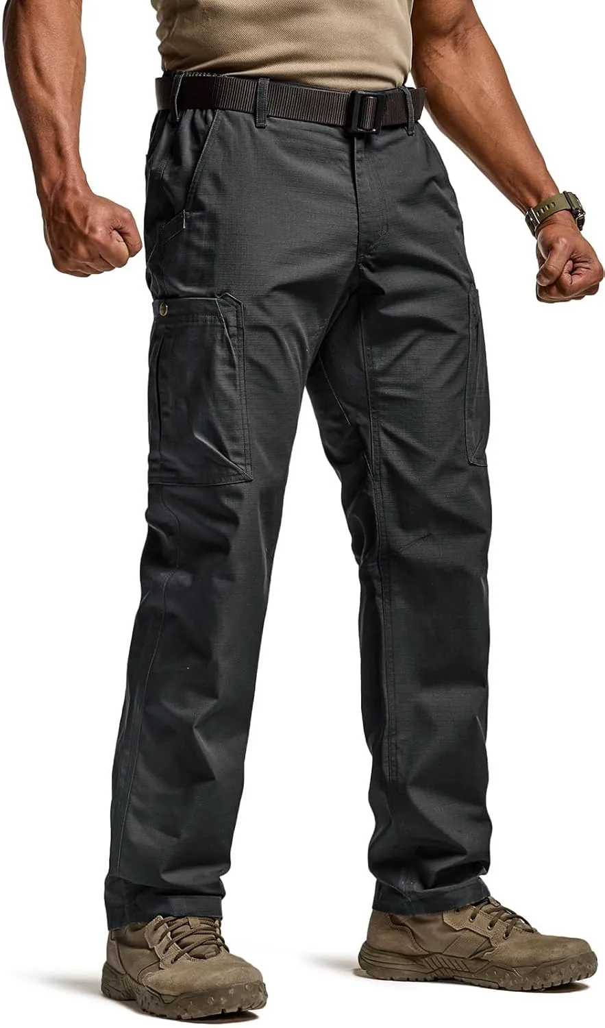 CQR Men's Military Cargo Pants, Water Resistant Ripstop Army Combat Tactical Pants, Outdoor Hunting Hiking EDC Work Pants