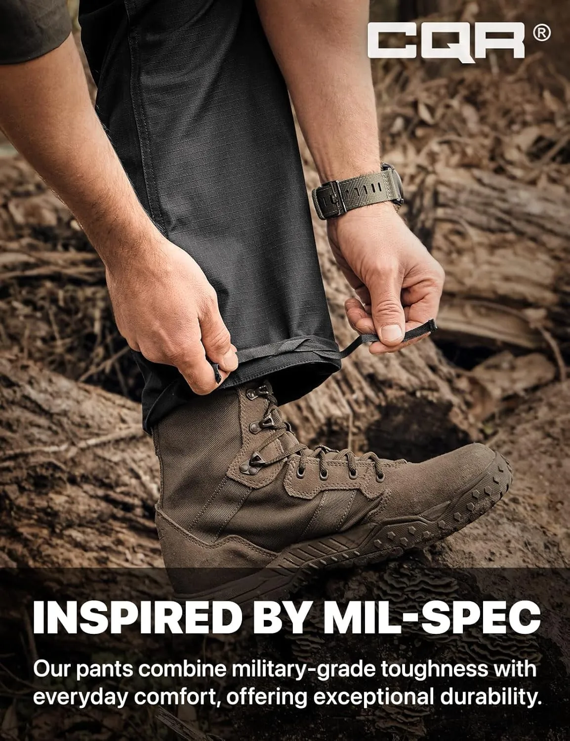CQR Men's Military Cargo Pants, Water Resistant Ripstop Army Combat Tactical Pants, Outdoor Hunting Hiking EDC Work Pants