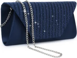 Dasein Women Evening Bags Wedding Purses Handbags Party Clutches Cocktail Prom Formal Clutch with Glitter Rhinestones