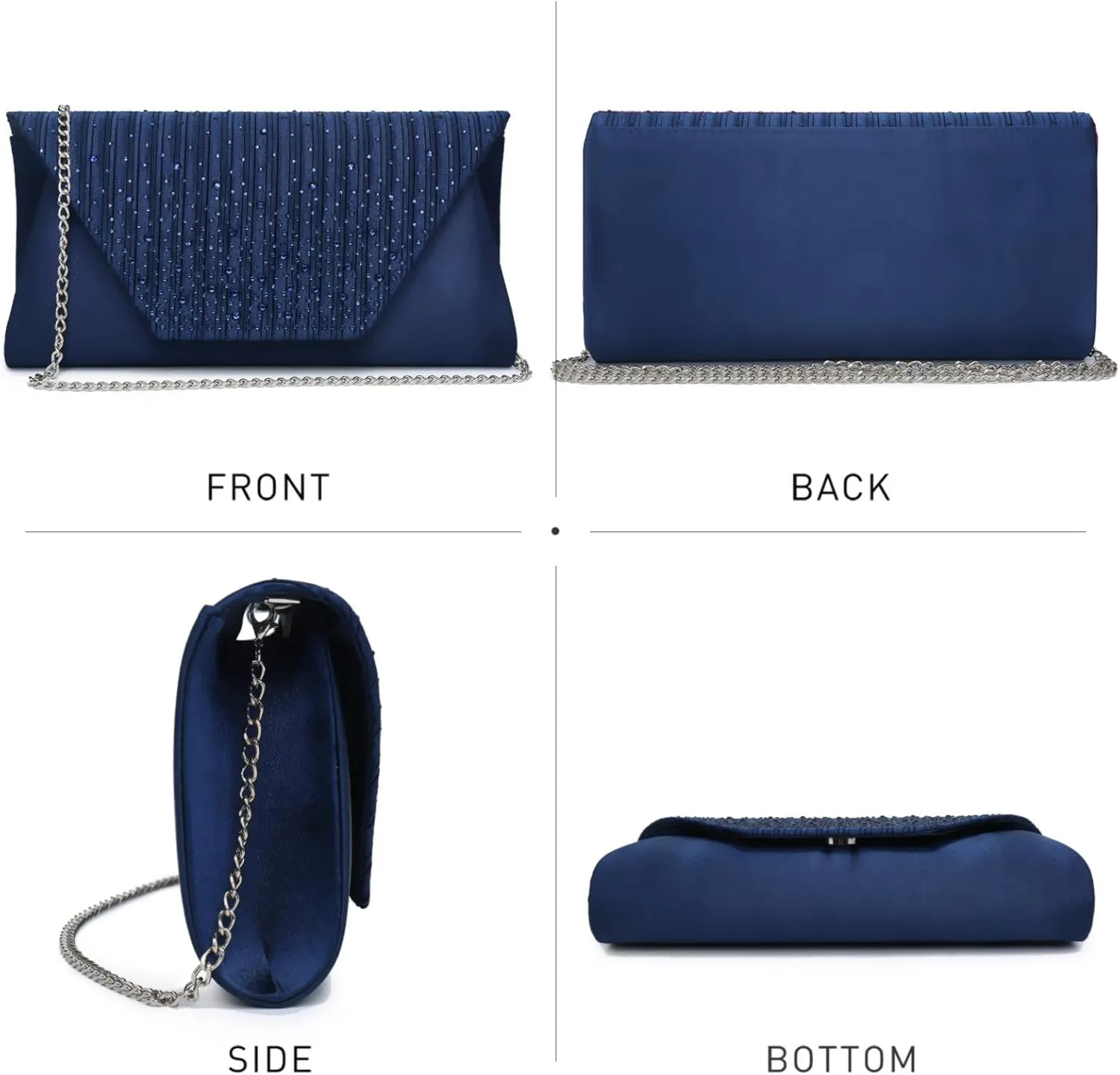 Dasein Women Evening Bags Wedding Purses Handbags Party Clutches Cocktail Prom Formal Clutch with Glitter Rhinestones