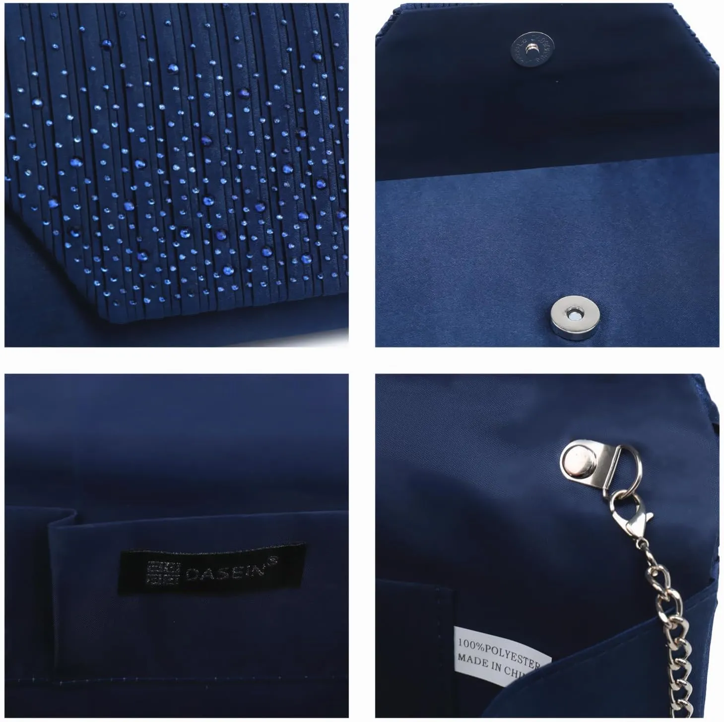 Dasein Women Evening Bags Wedding Purses Handbags Party Clutches Cocktail Prom Formal Clutch with Glitter Rhinestones