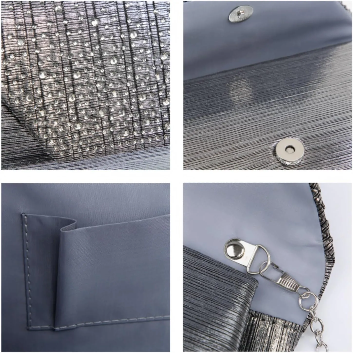 Dasein Women Evening Bags Wedding Purses Handbags Party Clutches Cocktail Prom Formal Clutch with Glitter Rhinestones