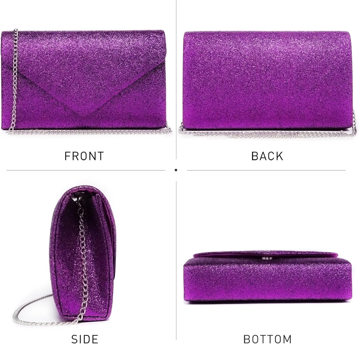 Dasein Women Glitter Evening Bags Formal Clutches Wedding Purses Party Dressy Clutch Purse Cocktail Prom Handbags