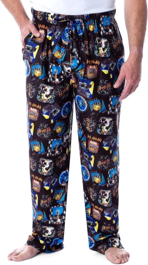 Def Leppard Men's Rock Band Album Covers Allover Print Lounge Sleep Pajama Pants