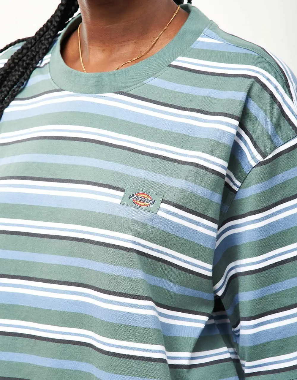 Dickies Glade Spring Striped T-Shirt - Horizontal Stripe Coronet