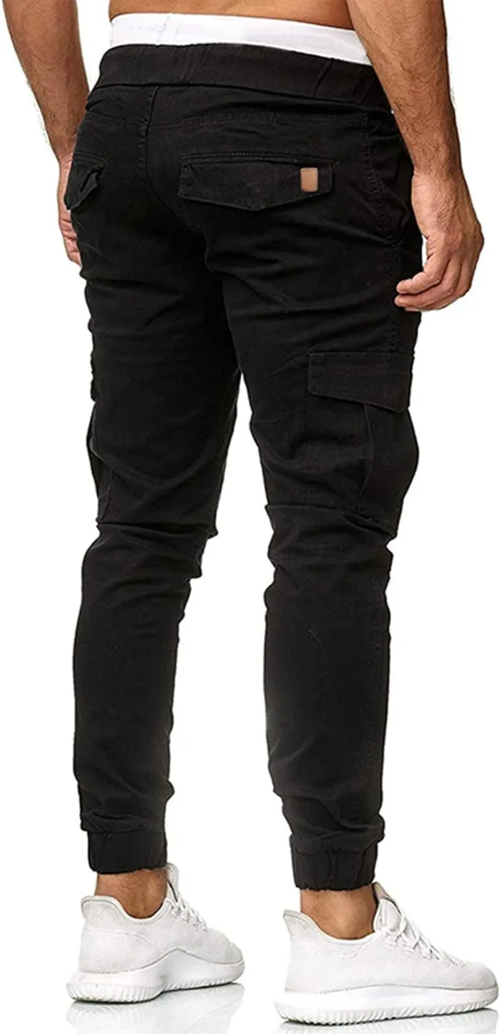 Drawstring Pant Fashion Men's Sport Pure Color Bandage Casual Loose Sweatpants