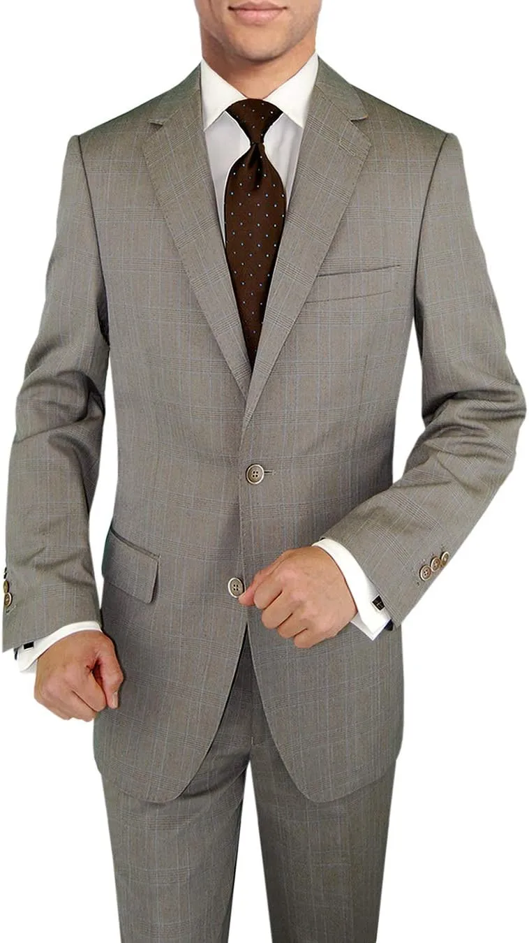 DTI BB Signature Italian Men's 3 Piece Wool Suit Set Jacket Pant Extra Trousers