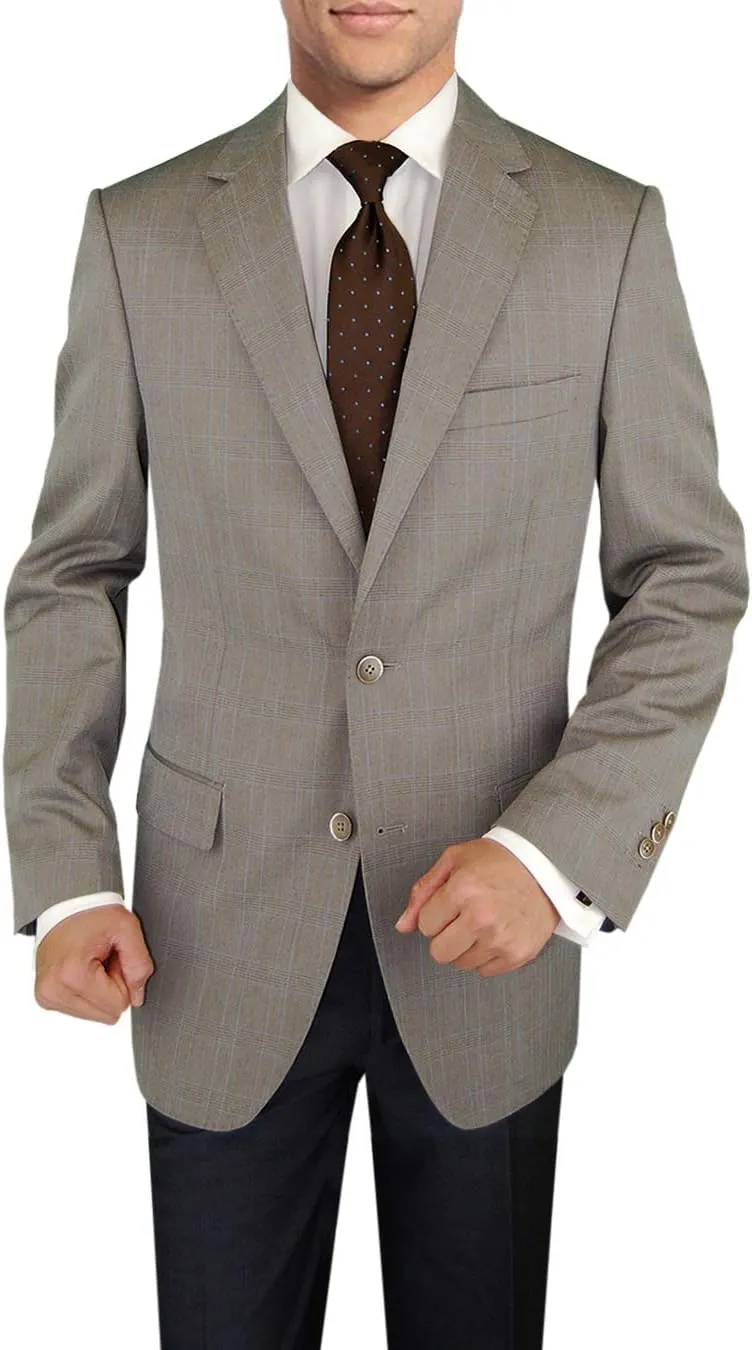 DTI BB Signature Italian Men's 3 Piece Wool Suit Set Jacket Pant Extra Trousers