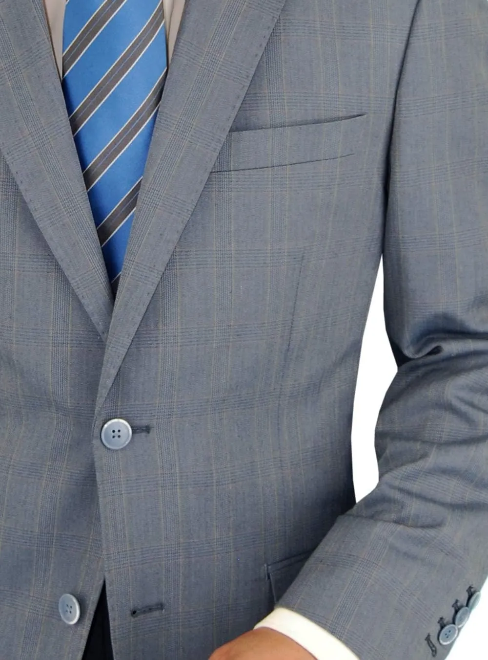 DTI BB Signature Italian Men's 3 Piece Wool Suit Set Jacket Pant Extra Trousers