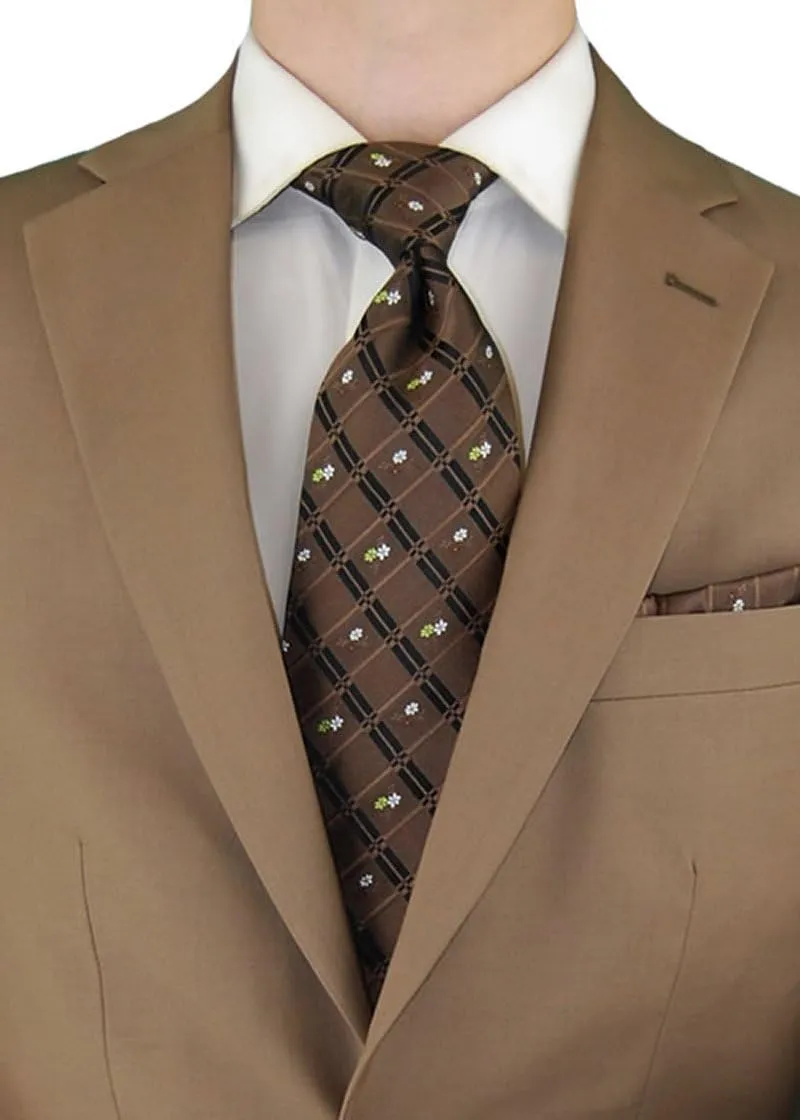 DTI GV Executive Men's Italian Two Button Wool Suit Modern Fit Jacket and Pants