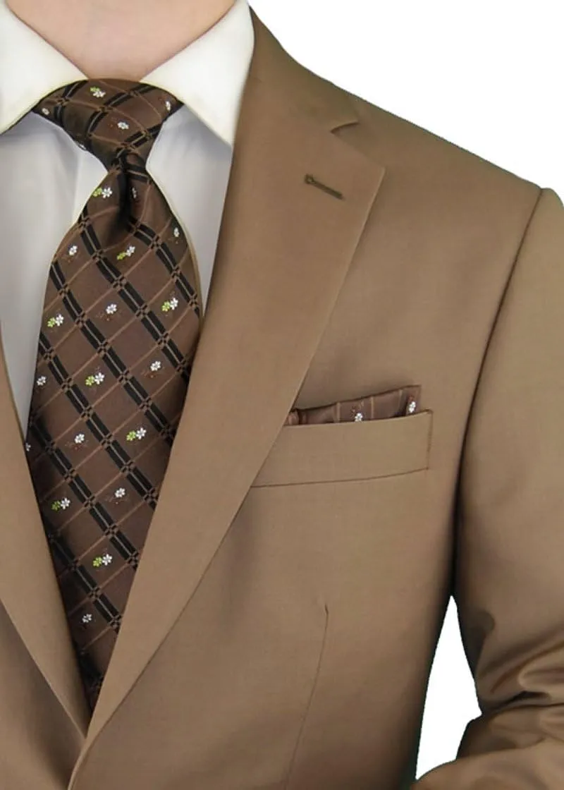 DTI GV Executive Men's Italian Two Button Wool Suit Modern Fit Jacket and Pants