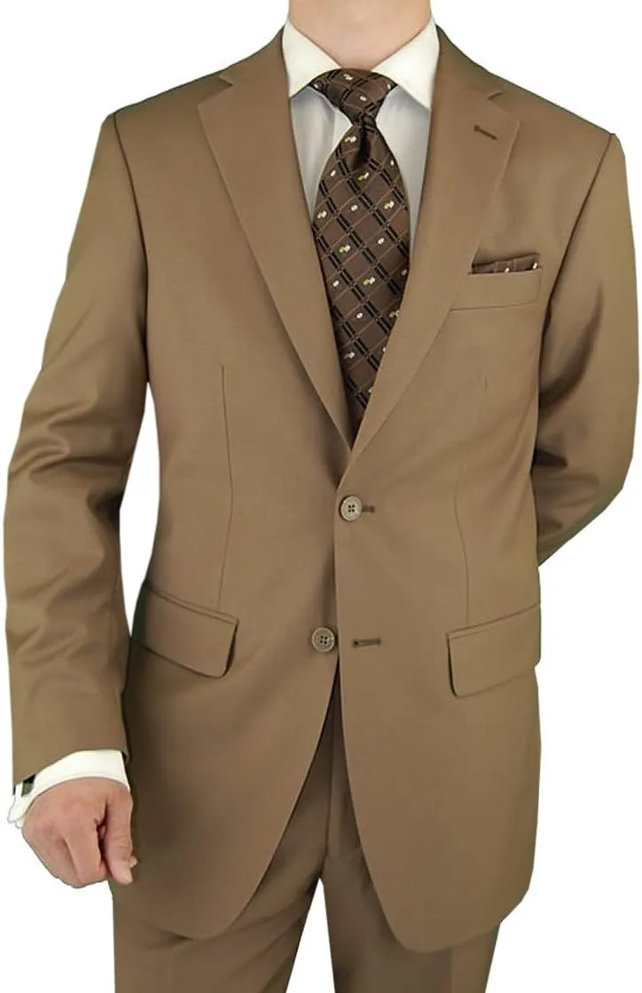 DTI GV Executive Men's Italian Two Button Wool Suit Modern Fit Jacket and Pants