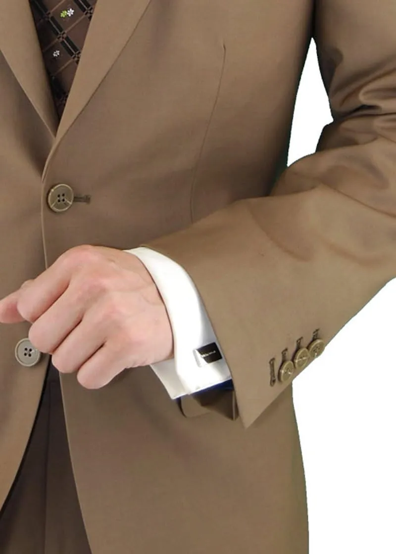 DTI GV Executive Men's Italian Two Button Wool Suit Modern Fit Jacket and Pants