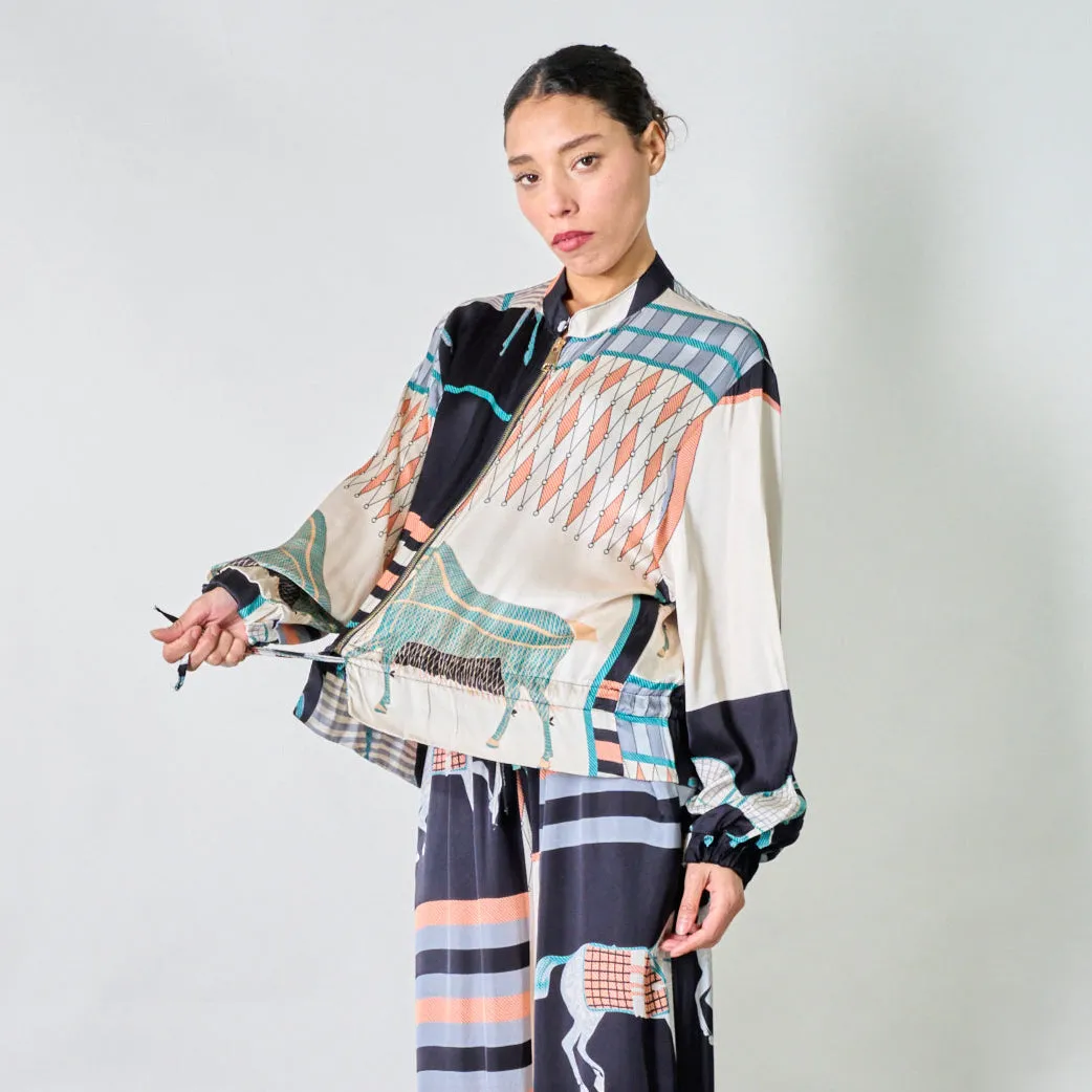 Equestrian heritage zip-up blouse wholesale
