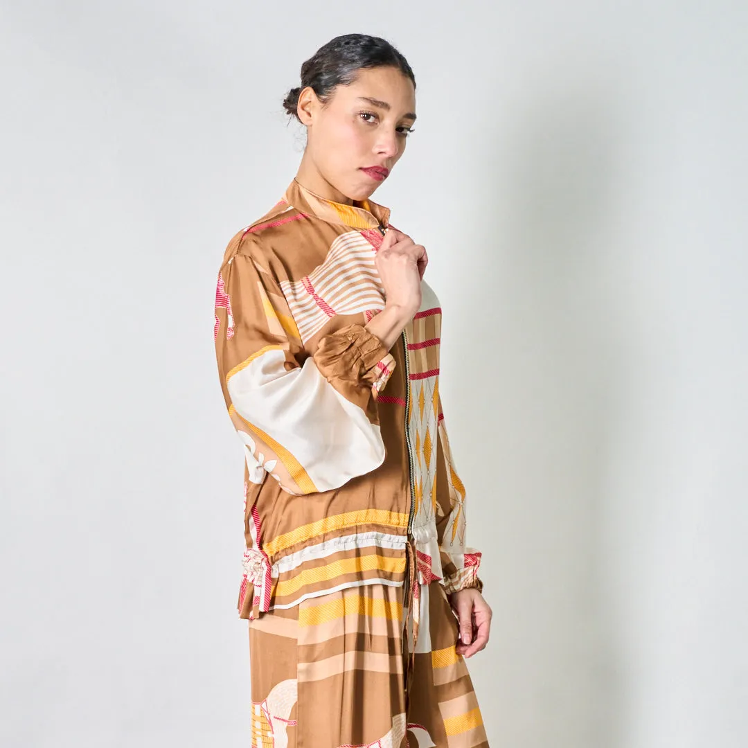 Equestrian heritage zip-up blouse wholesale