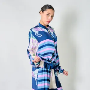 Equestrian heritage zip-up blouse wholesale