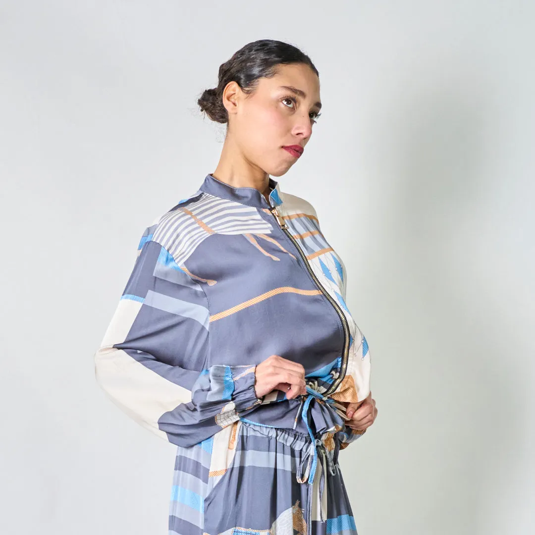 Equestrian heritage zip-up blouse wholesale