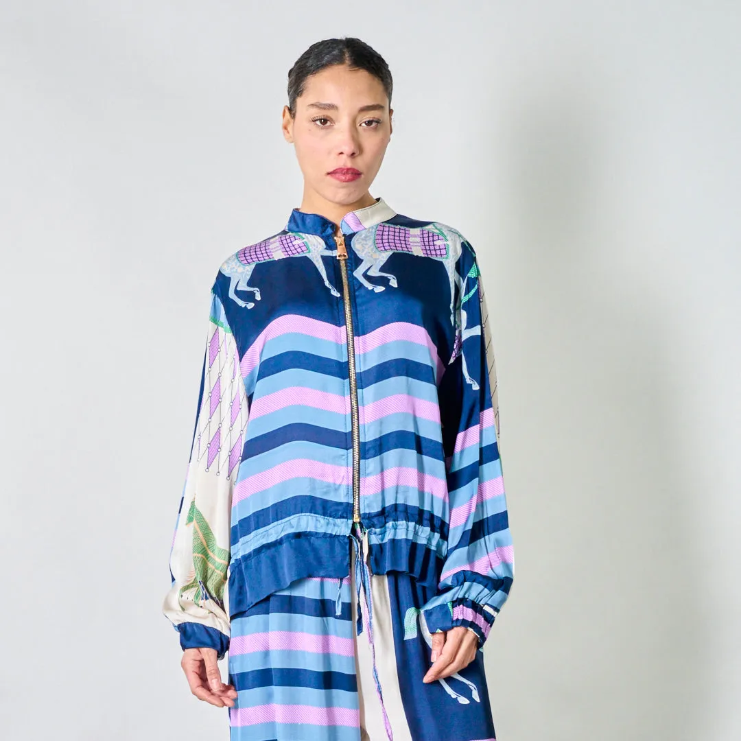 Equestrian heritage zip-up blouse wholesale