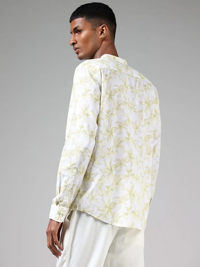 ETA Lime Floral Printed Cotton Resort-Fit Shirt