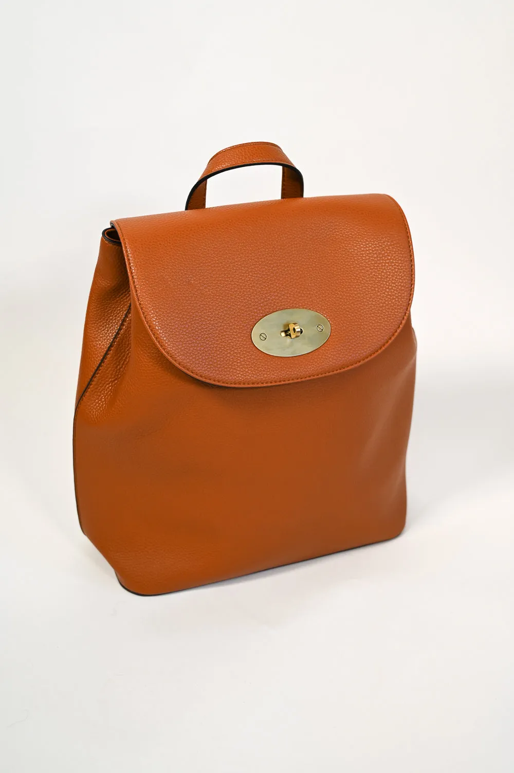 Faux Leather Smart Backpack | Tan