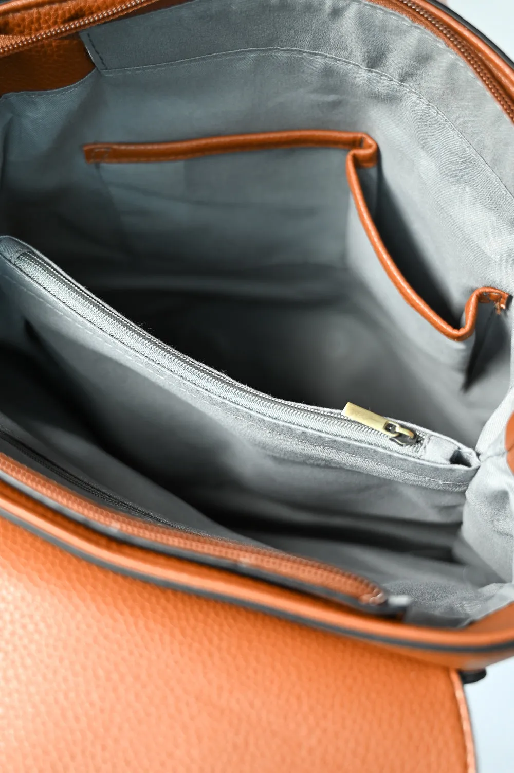 Faux Leather Smart Backpack | Tan