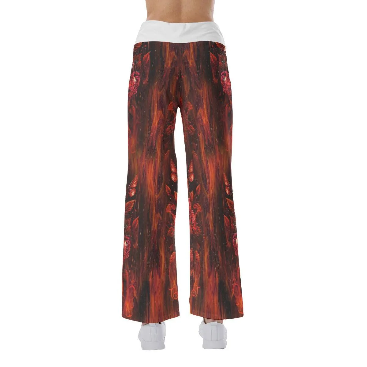 Fire Skull 3D High-waisted Wide Leg Pants