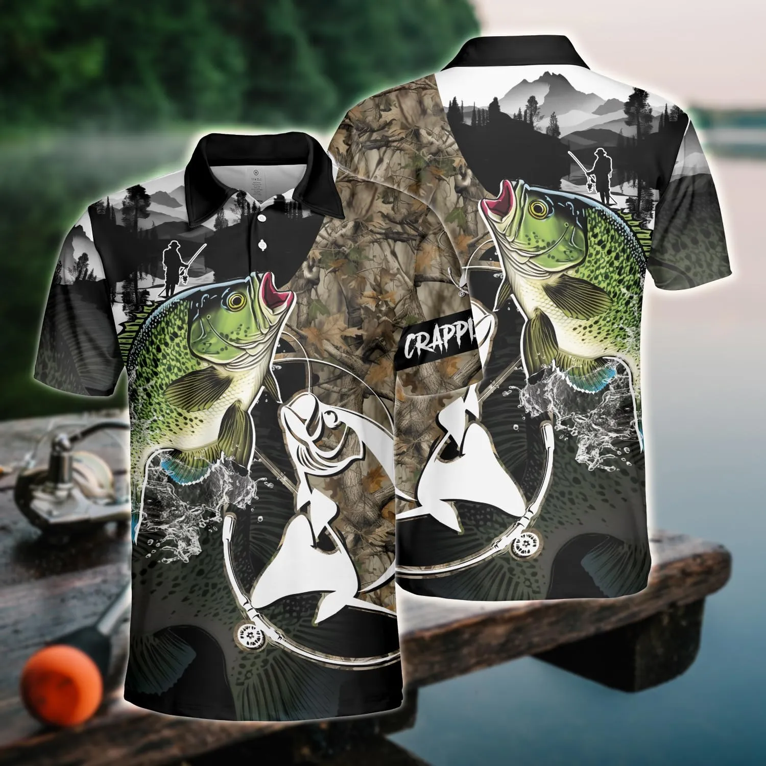 Fishing Men's Polo Shirts - Camouflage Short Sleeve Regular Fit Polo Shirts for Men Women Series 03