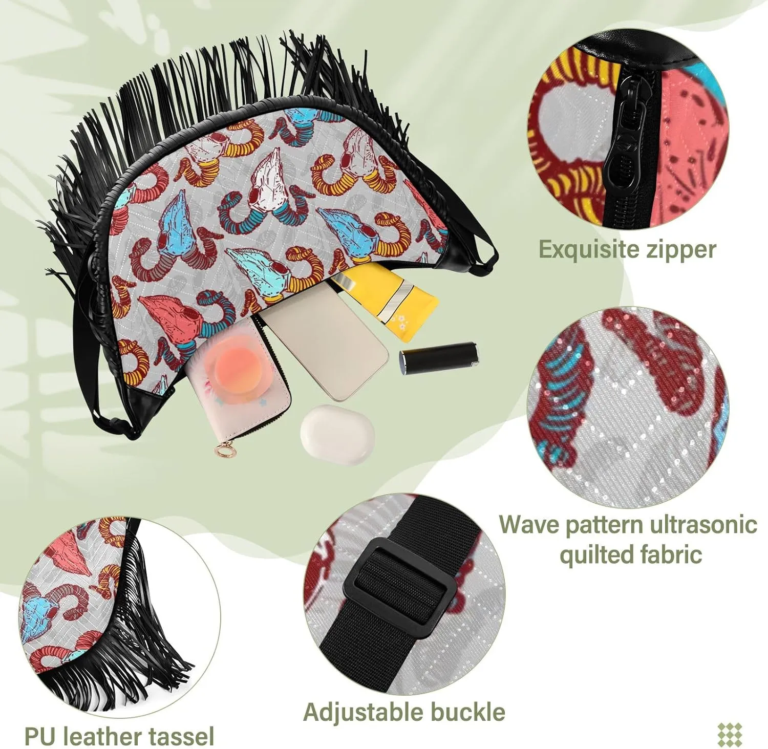 Fringe Crossbody Bag Handbag with Tassel Womens Western Purse Cowgirl Bag