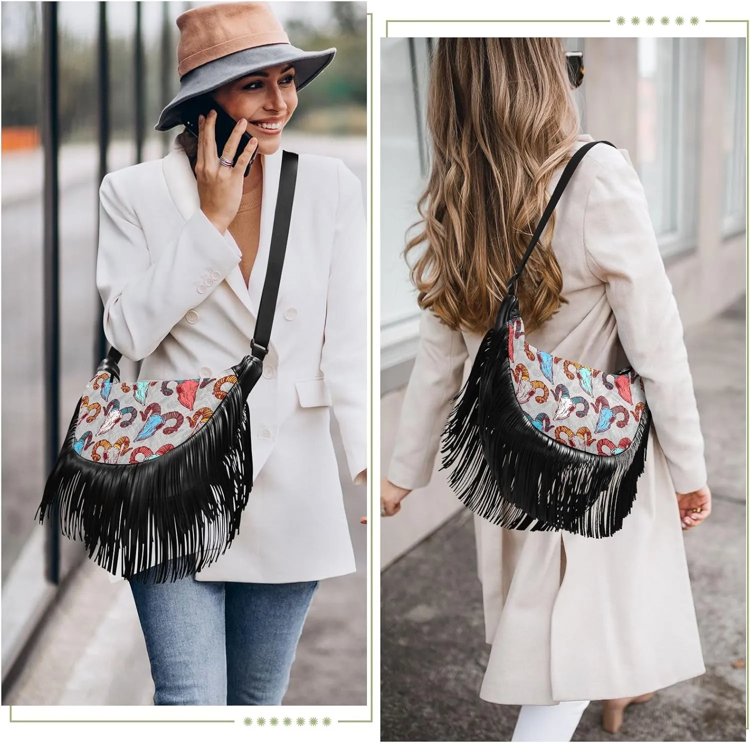 Fringe Crossbody Bag Handbag with Tassel Womens Western Purse Cowgirl Bag