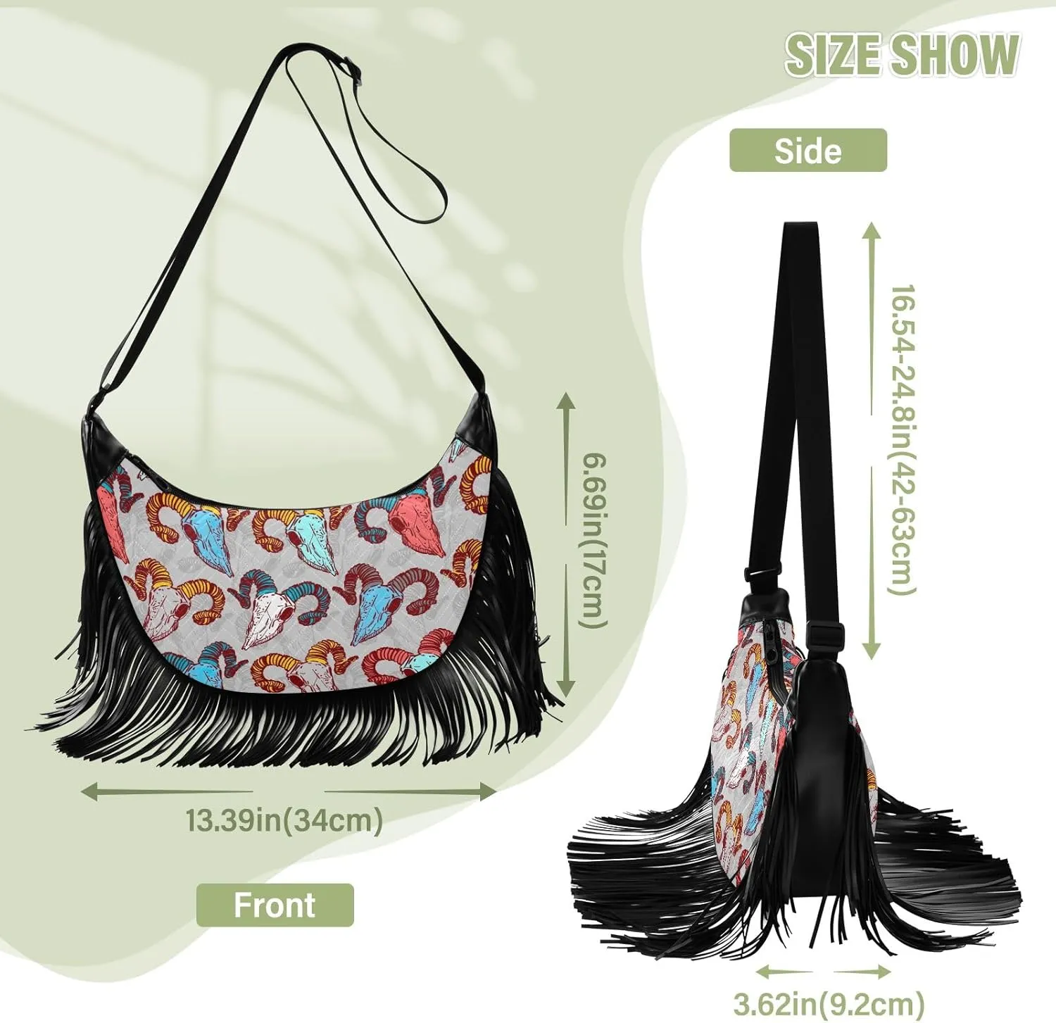 Fringe Crossbody Bag Handbag with Tassel Womens Western Purse Cowgirl Bag