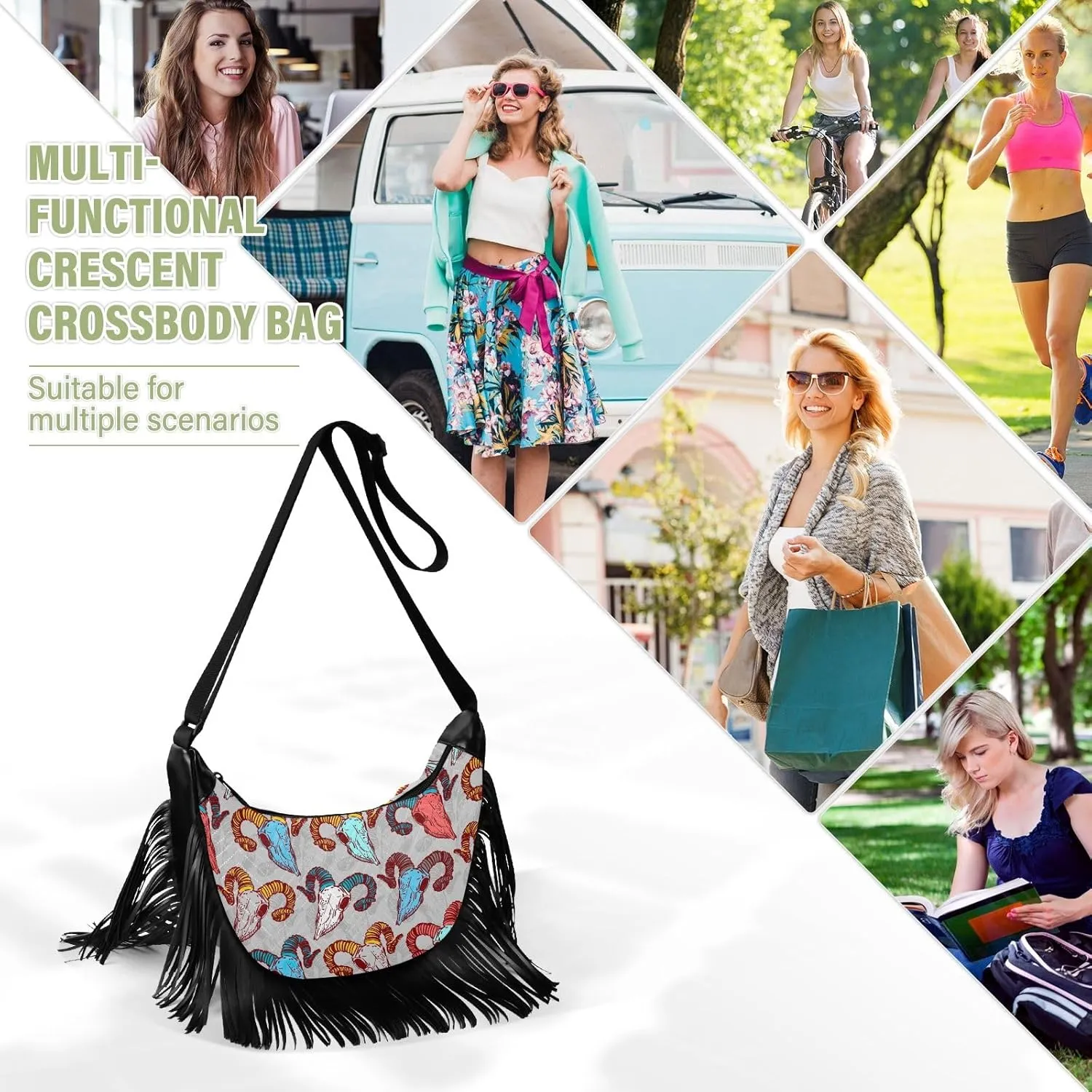 Fringe Crossbody Bag Handbag with Tassel Womens Western Purse Cowgirl Bag