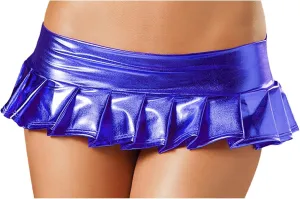 FZYLQY Women's Latex Metallic Skirt Sexy Pleated Mini Skater Skirt Solid Metallic Pleated Club Wear Pole Dance Mini Skirt