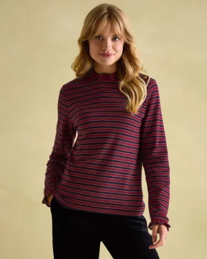 Grace Red Stripe Long Sleeve Jersey Top