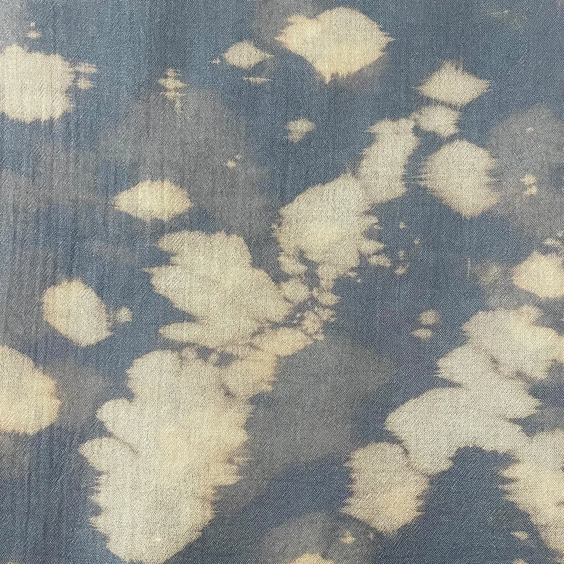 Grey & Beige Crumple Tie Dye Modal Scarf with Italian Fringes