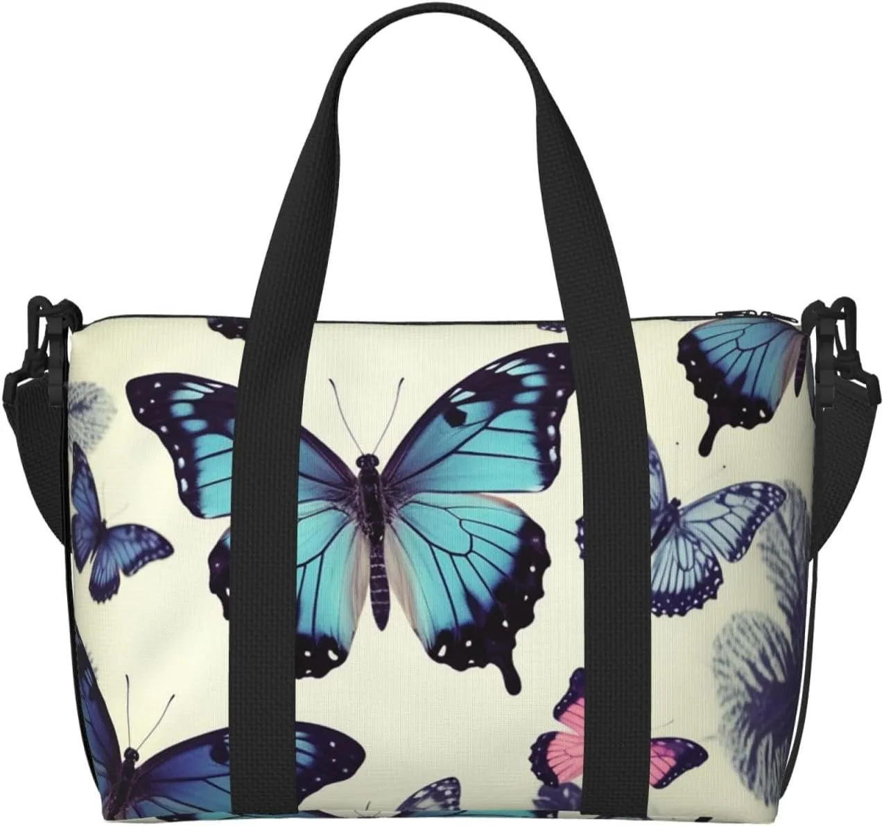 Gym Bags Small Beautiful Butterfly Duffel Bag Overnight Bag with Shoe Compartment Carryon Bag for Men Women