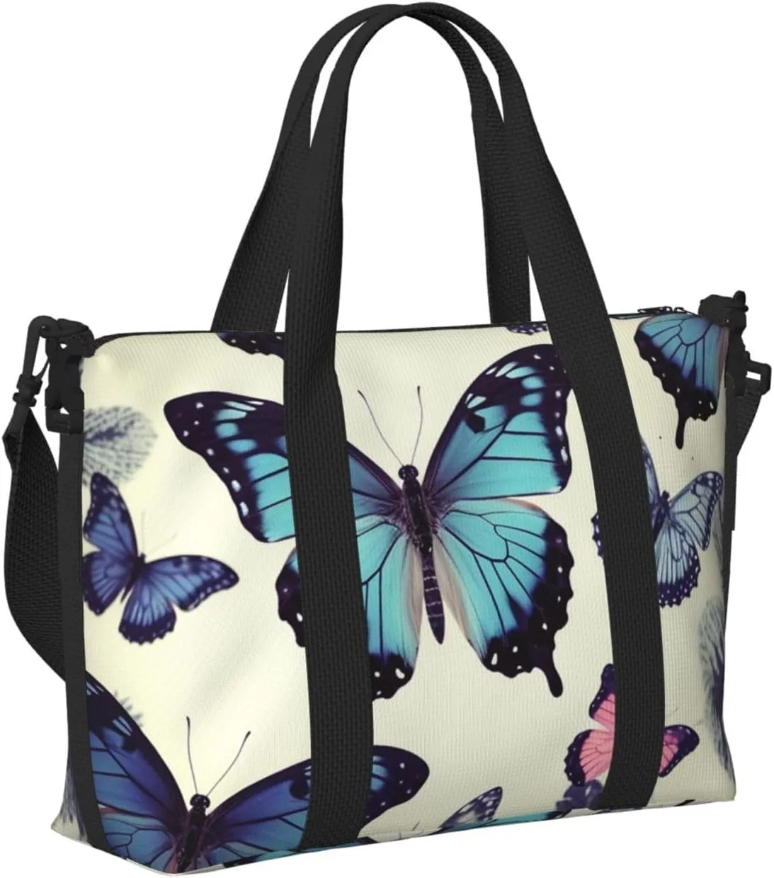 Gym Bags Small Beautiful Butterfly Duffel Bag Overnight Bag with Shoe Compartment Carryon Bag for Men Women