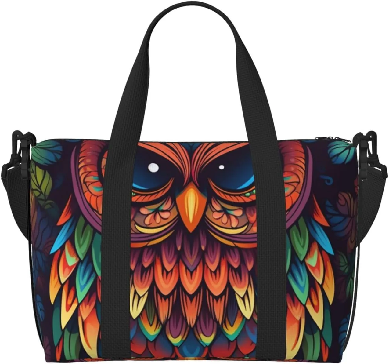 Gym Bags Small Color owl pattern Duffel Bag Overnight Bag with Shoe Compartment Carryon Bag for Men Women