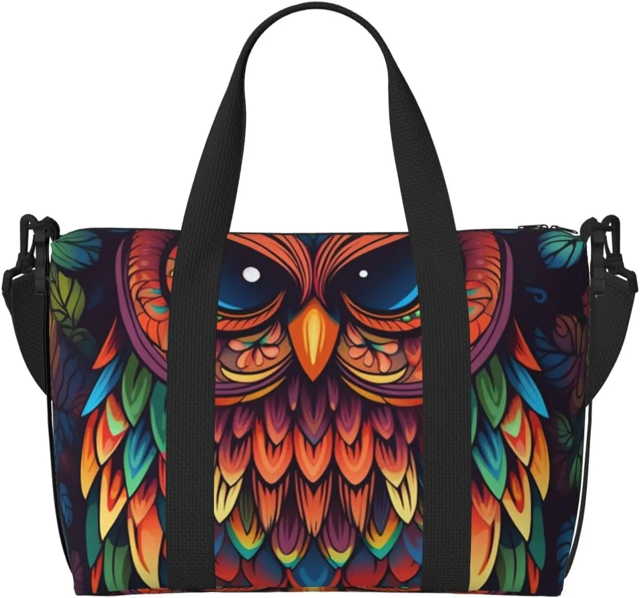 Gym Bags Small Color owl pattern Duffel Bag Overnight Bag with Shoe Compartment Carryon Bag for Men Women