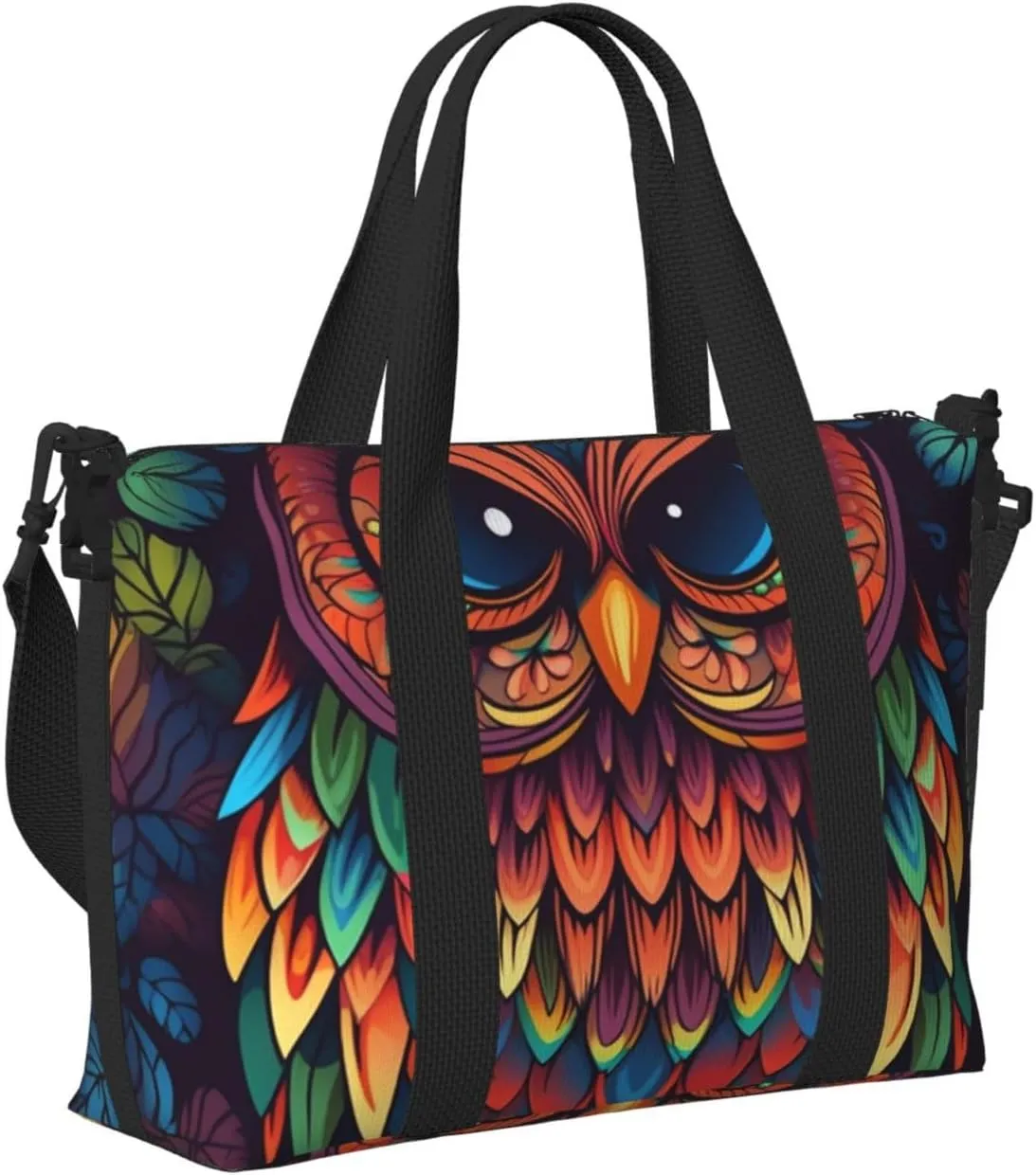 Gym Bags Small Color owl pattern Duffel Bag Overnight Bag with Shoe Compartment Carryon Bag for Men Women