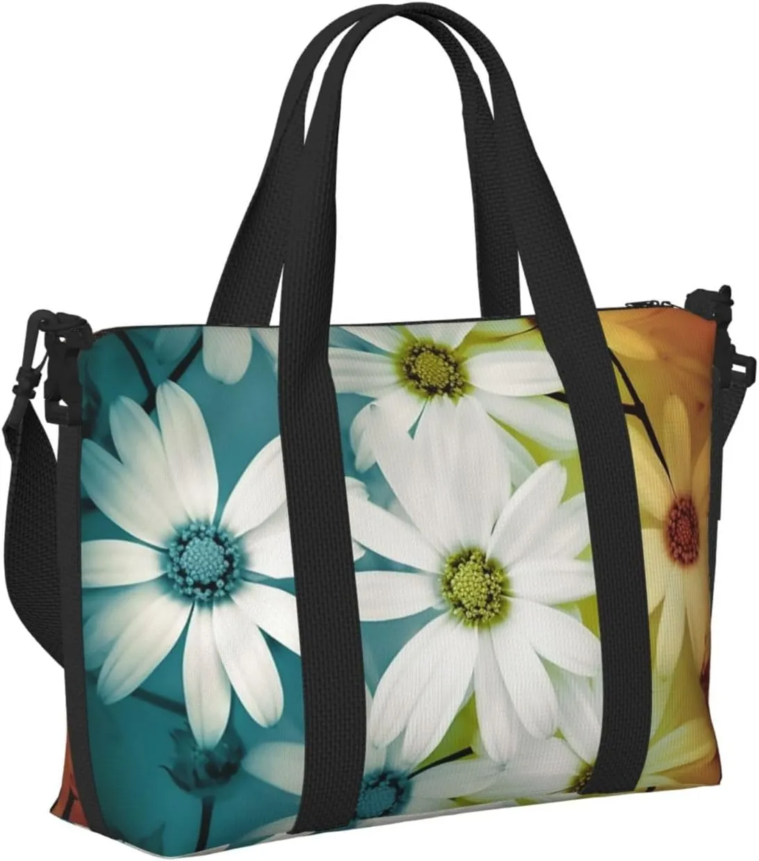 Gym Bags Small Daisy Flowers Duffel Bag Overnight Bag with Shoe Compartment Carryon Bag for Men Women