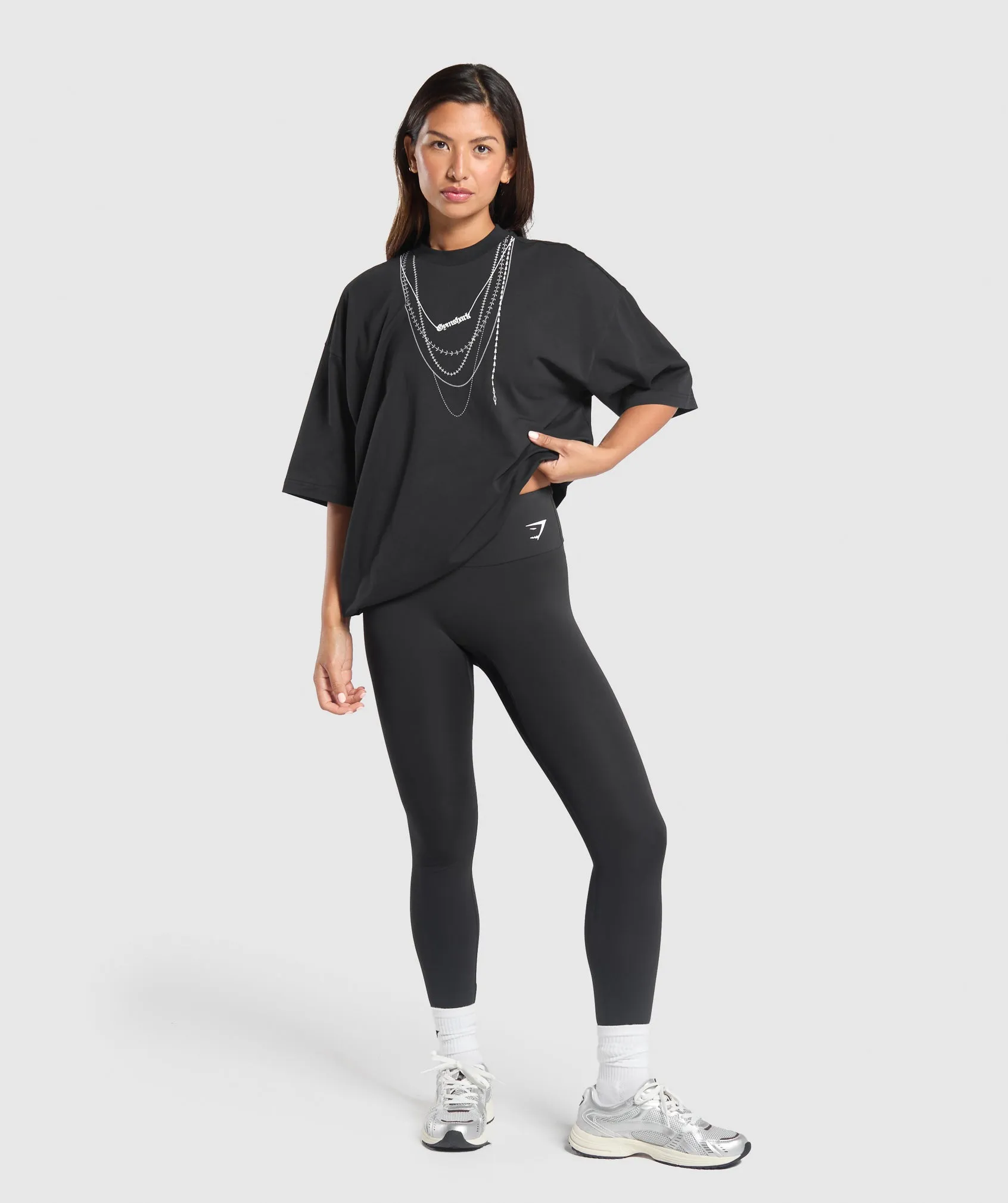 Gymshark Elevate Chain Oversized T-Shirt - Black