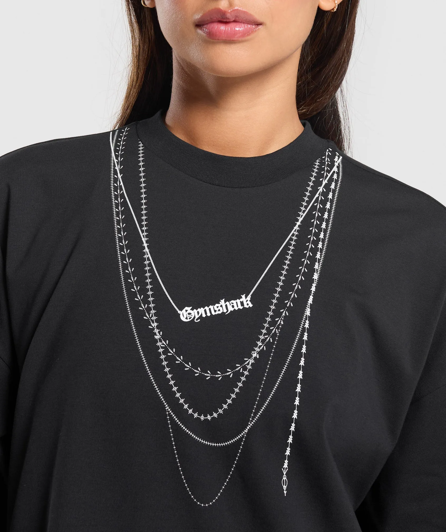 Gymshark Elevate Chain Oversized T-Shirt - Black