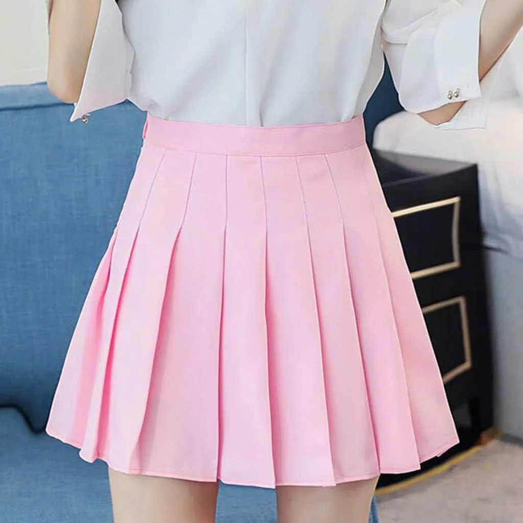 High Waisted Skirts for Women Fashion Pleated Summer Tummy Control A-Line Casual Midi Skirts Girls Trendy Clothes