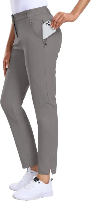 Hiverlay Womens Golf Pants Stretch Work Ankle Pants with Pockets Quick Dry Straight Business Casual Hiking Pants
