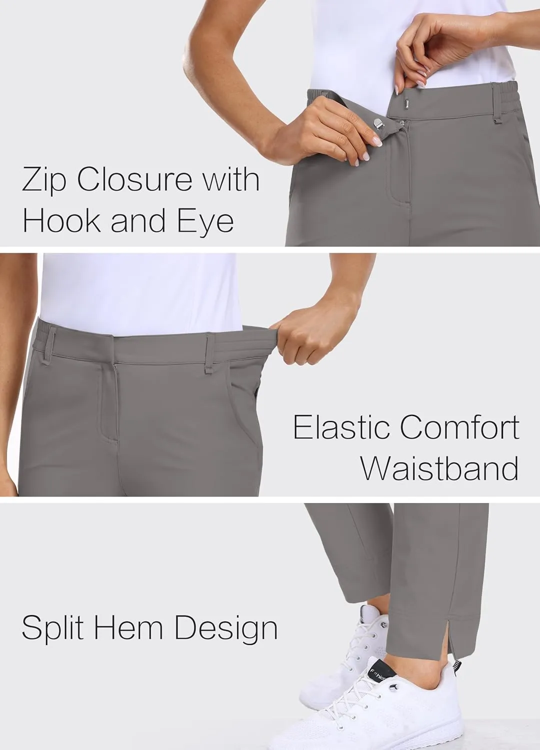 Hiverlay Womens Golf Pants Stretch Work Ankle Pants with Pockets Quick Dry Straight Business Casual Hiking Pants