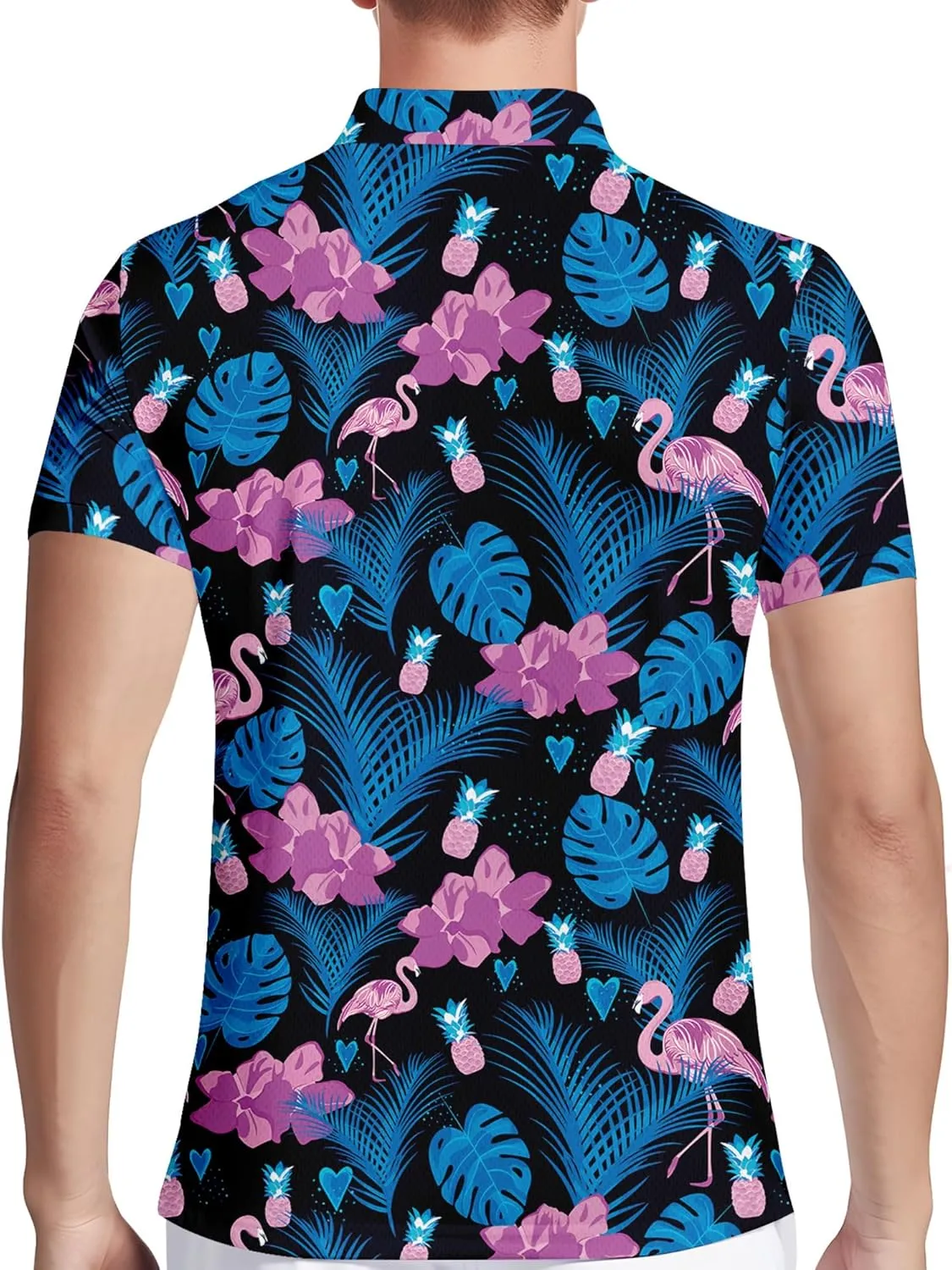 HIVICHI Funny Mens Golf Shirt Graphic Moisture Wicking Performance Golfing Print Athletic Polo Shirts for Men
