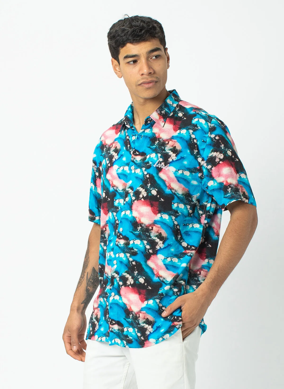 Holiday Short Sleeve Shirt Blue Marble - Sale