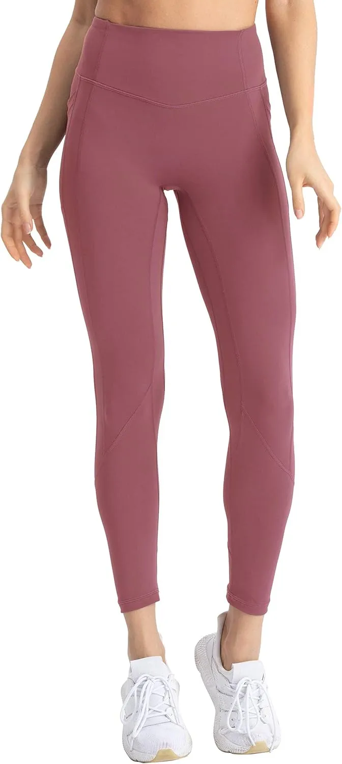 Hopgo Women's High Waisted Yoga Pants 7/8 Length Leggings with Pockets Tummy Control Workout Leggings
