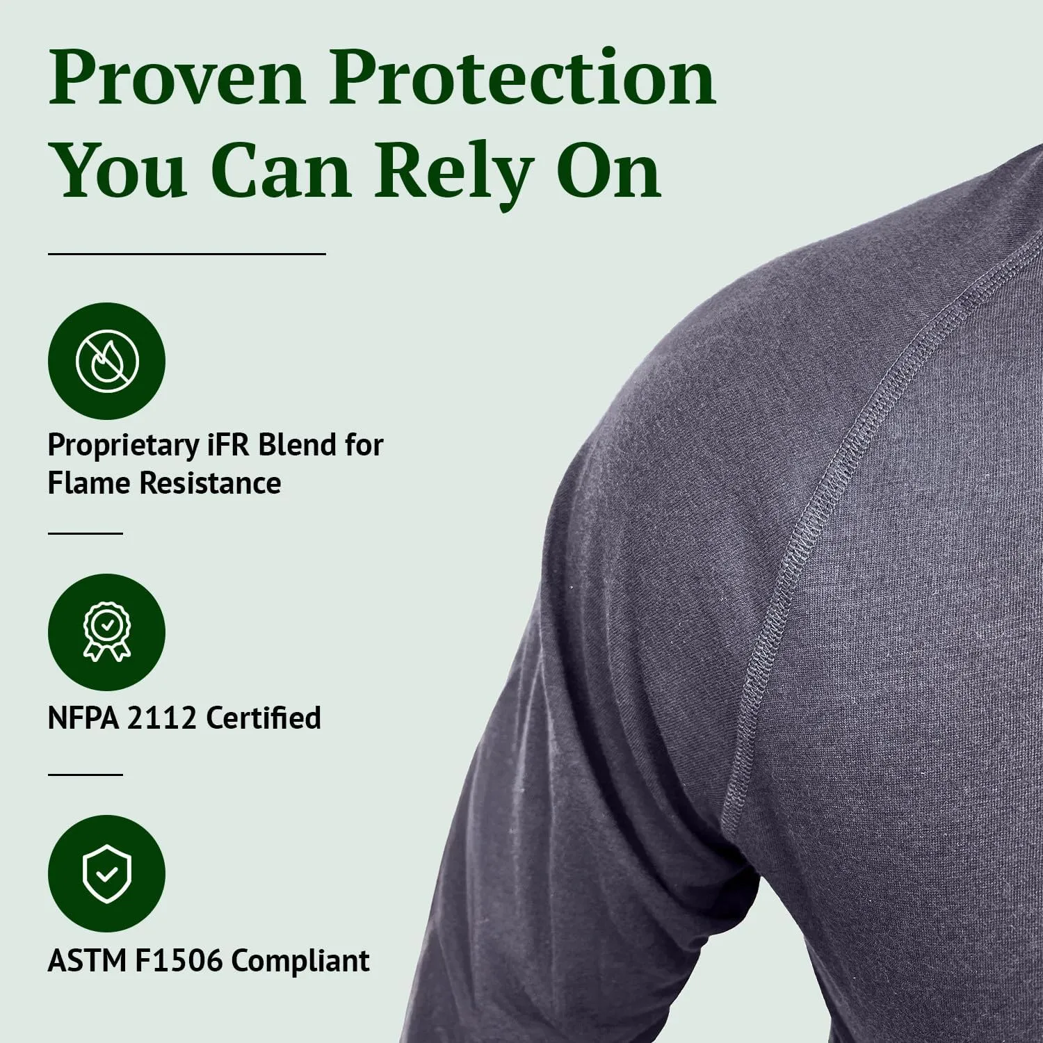 iFR Base Layer - Mens Long Sleeve Tee Shirts - Fire Resistant Shirts for Men - Fire Resistant Clothing
